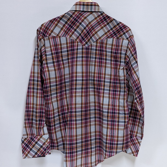 Plaid Wester Pearl Button Down, K- Mart, Vintage, Medium - Picture 10 of 16